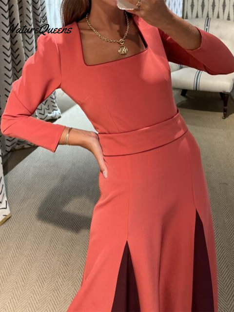 Women's Elegant Artistic Color Block Dress