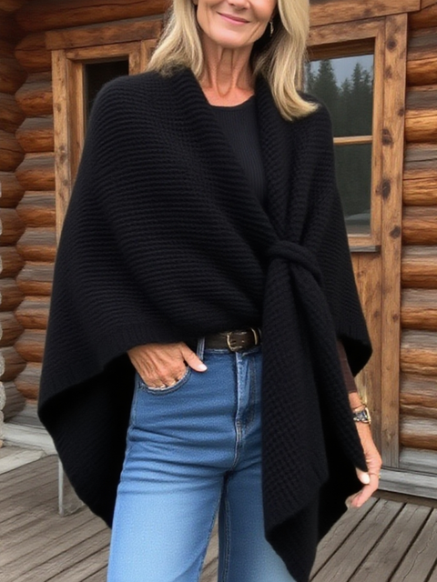 Women's Imitation Cashmere Knitted Cape