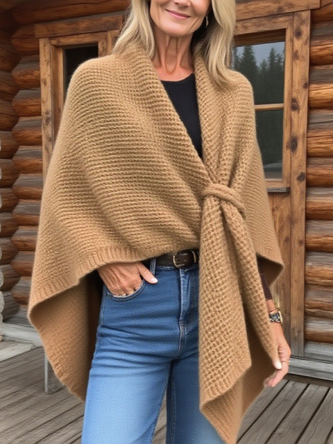 Women's Imitation Cashmere Knitted Cape