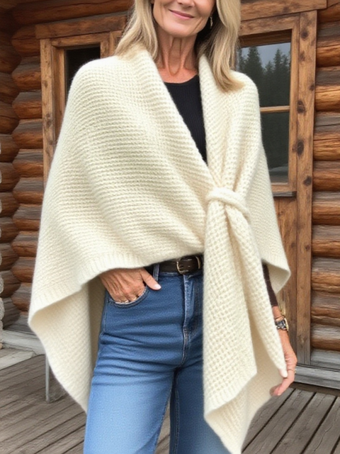 Women's Imitation Cashmere Knitted Cape
