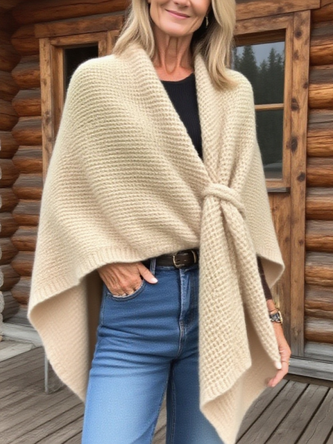 Women's Imitation Cashmere Knitted Cape