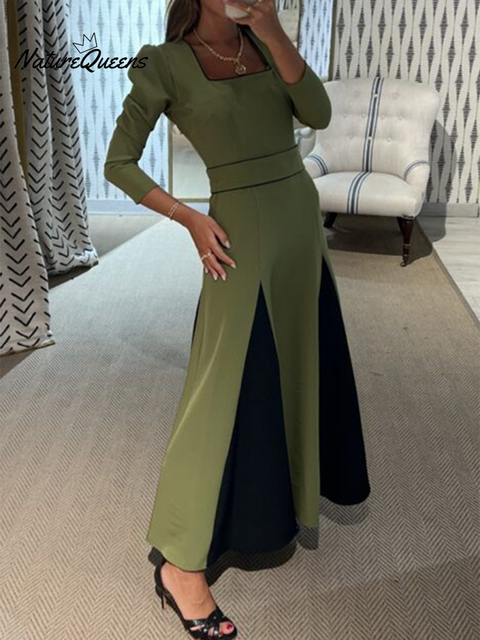 Women's Elegant Artistic Color Block Dress