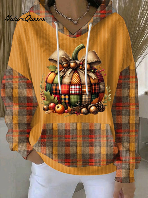 Women's Autumn Retro Pumpkin Print Sweatshirt