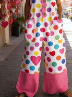 Women'S Casual Color-Block Pattern Printed Jumpsuit