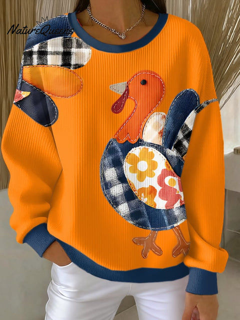 Women's Thanksgiving Turkey Print Sweatshirt