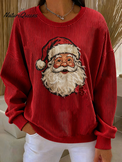 Women's Retro Santa Claus Print Casual Sweatshirt