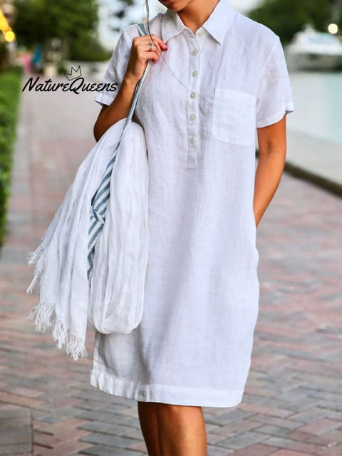 Women's cotton and linen casual dress