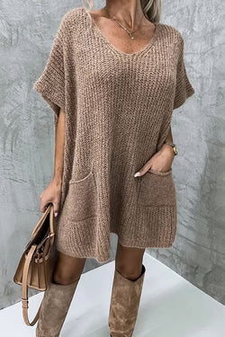 WINDY CITY POCKETED OVERSIZED KNIT SWEATER