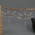 Bohemian Silver Dragonfly Earrings