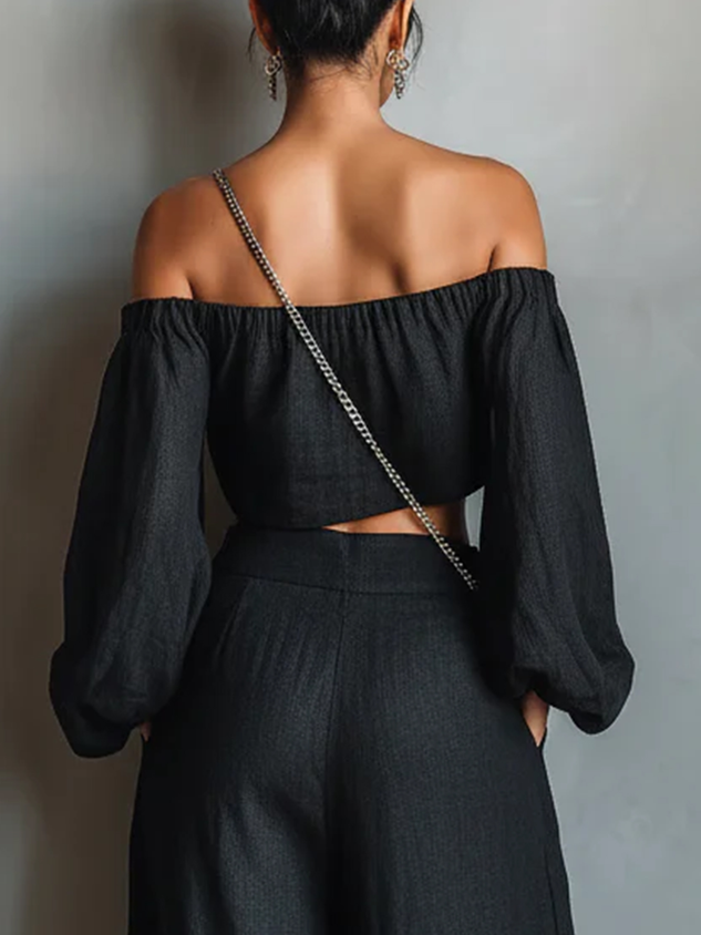 Cotton Casual Floral Gathered Off The Shoulder Blouse