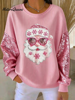 Women's Casual Christmas Tree Check Knit Top