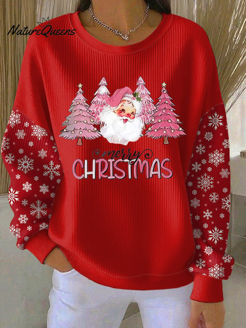 Women's Casual Christmas Textured Sweatshirt