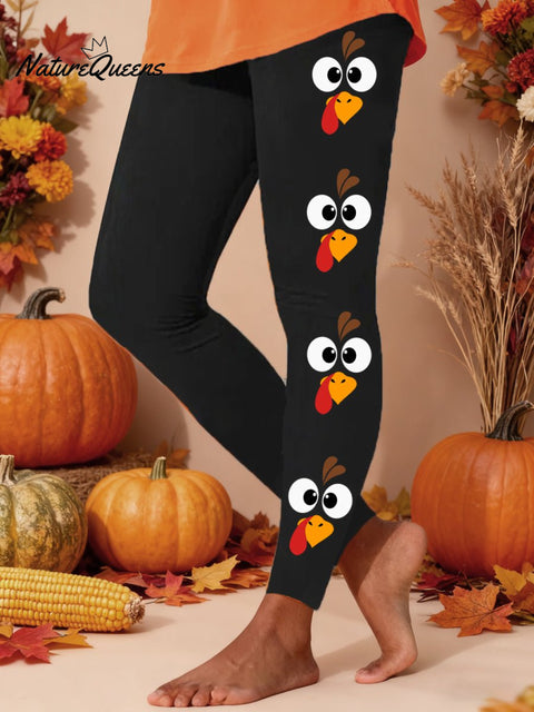 Women'S Thanksgiving Print Flannel Leggings