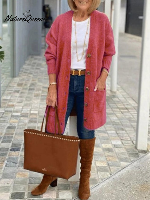 Casual Plain Long Sleeve Cardigan
