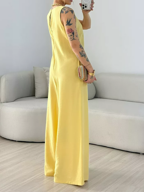 Women's Solid Color Loose Jumpsuit