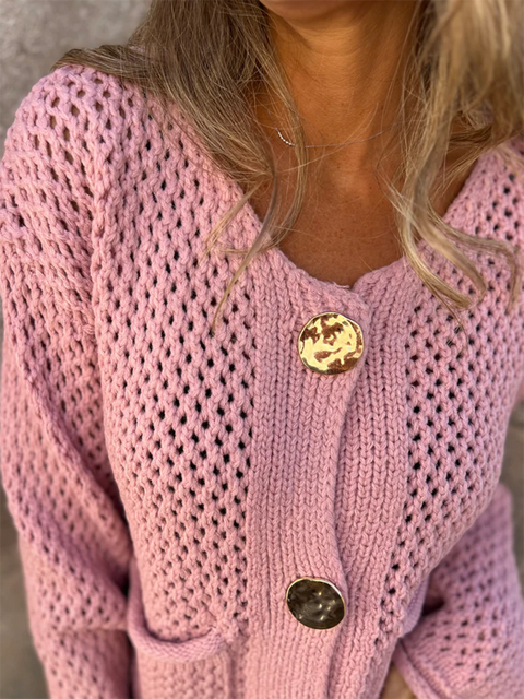 Coin Button Cardigan Sweater