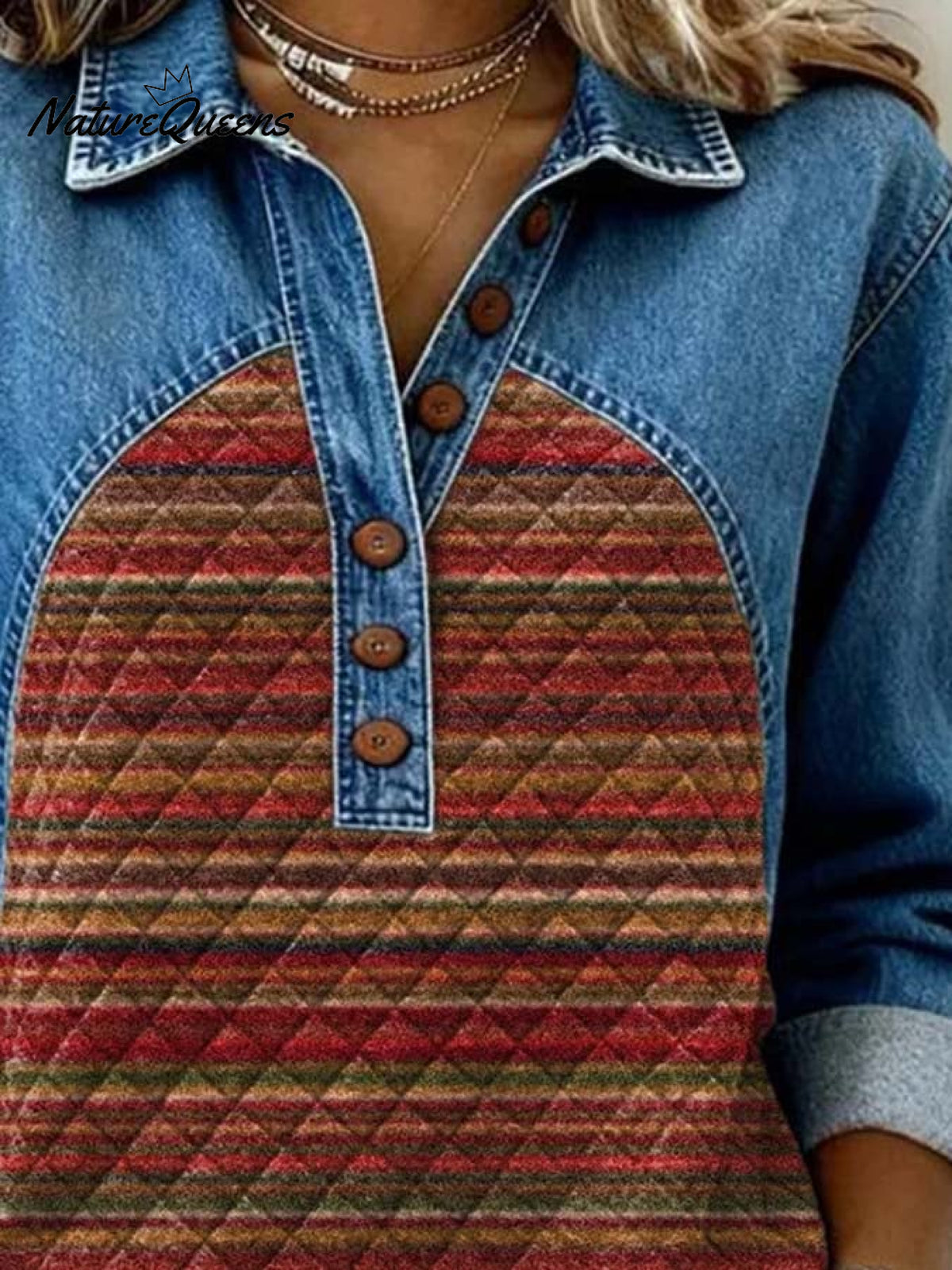 Women'S Casual Color-Blocked Pullover Sweatshirt