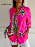 Personalized Leopard Print Casual Long-sleeved Shirt