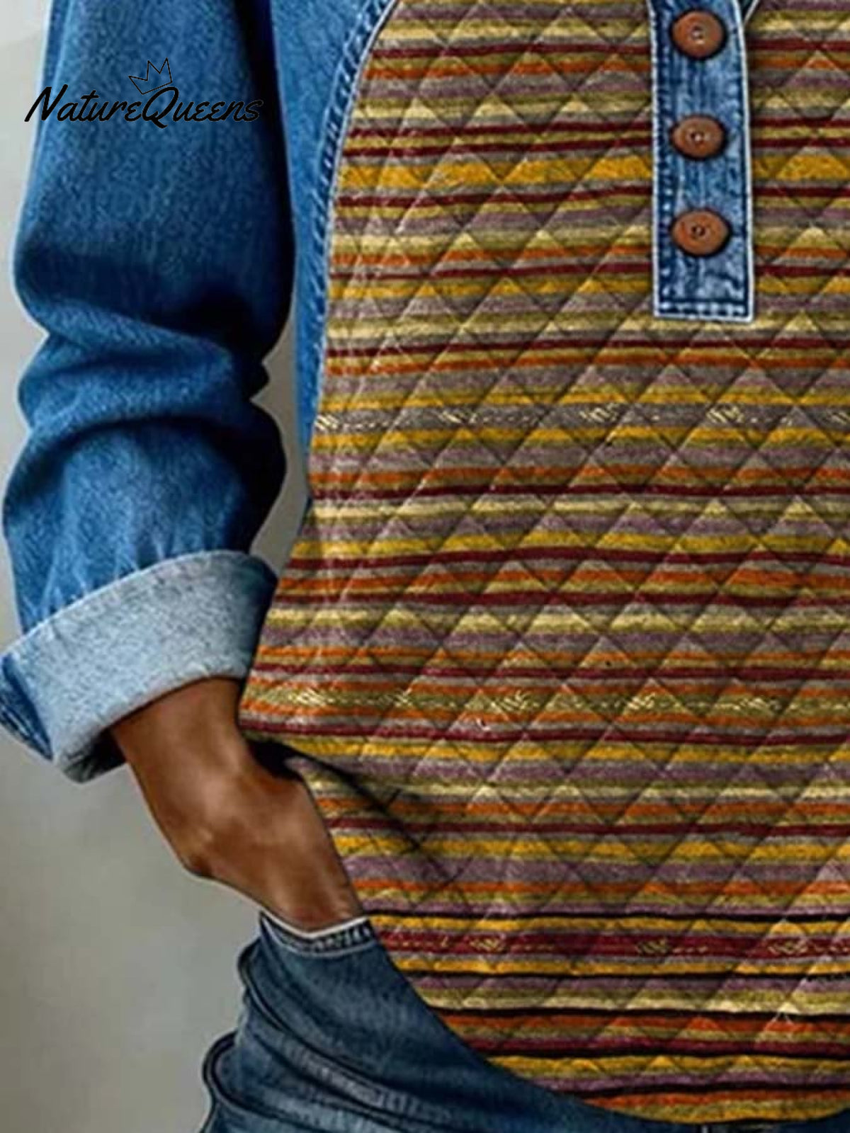 Women'S Casual Color-Blocked Pullover Sweatshirt