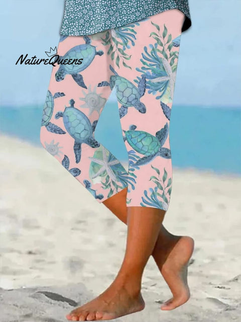 🔥Buy 3 Get 10% Off🔥Women's Hawaiian Turtle Print Resort Casual Leggings