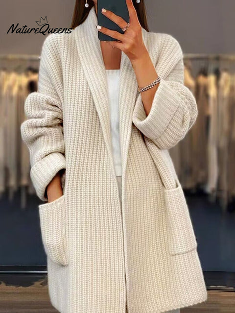 Women's Solid Color Long Sleeve Casual Knitted Cardigan