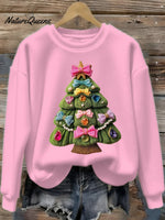 Women's Christmas Tree Art Print Flannel Sweatshirt