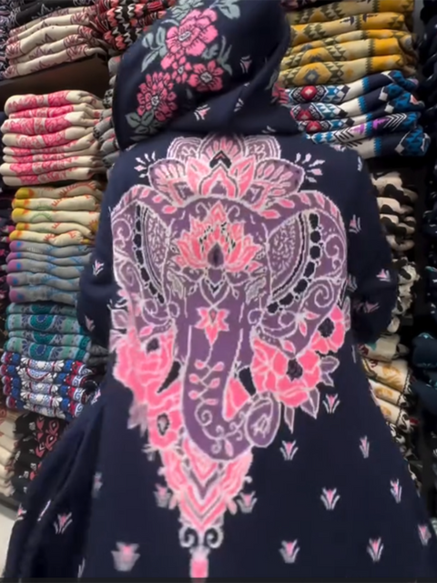Dreamcatcher Tassel Turtleneck Poncho Sweater