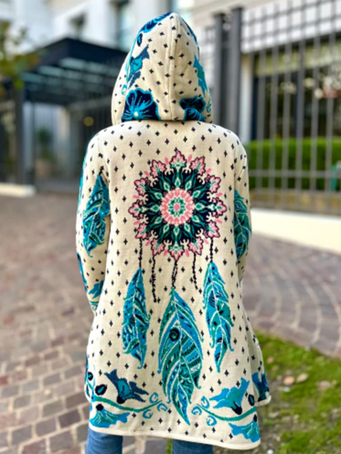 Dreamcatcher Tassel Turtleneck Poncho Sweater