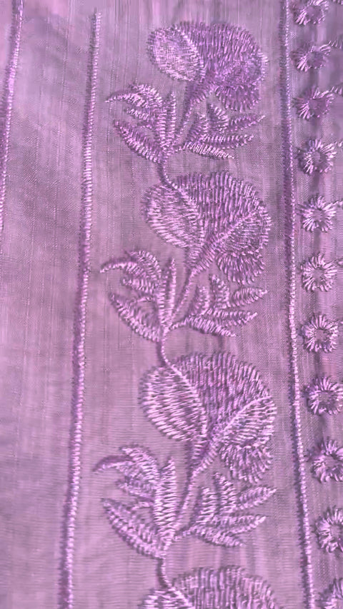 Women's Mid Sleeve Cotton And Linen Embroidery Blouse