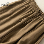 Dropping Cotton And Linen Cropped Wide - Leg Pants