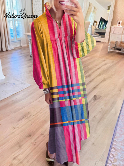 Colorful Striped Maxi Dress
