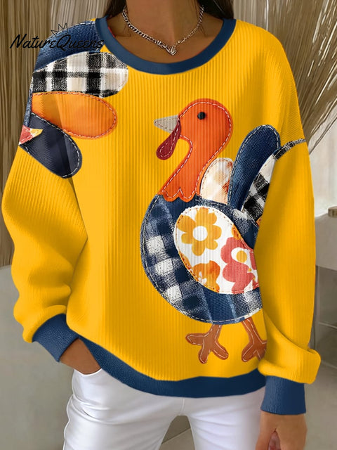 Women's Thanksgiving Turkey Print Sweatshirt