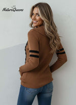 Women's Casual Color-Block Pullover Sweater