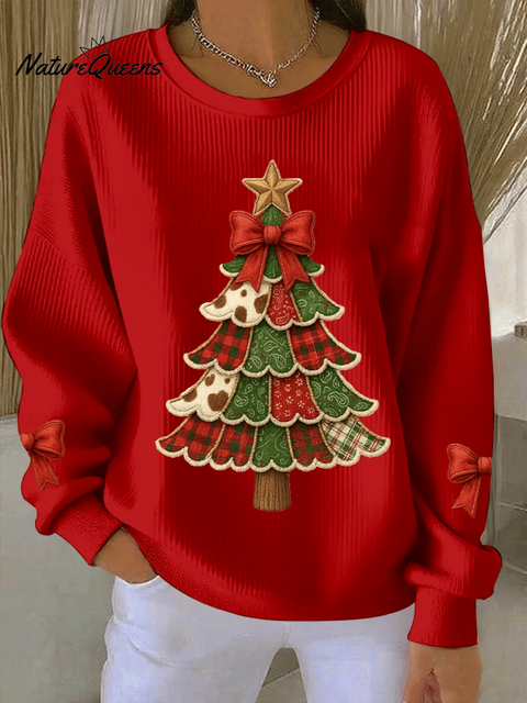 Women's Christmas Print Round Neck Sweatshirt
