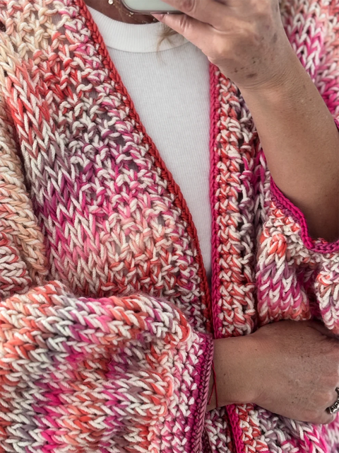 Multicolor Chunky Knit Cardigan Sweater