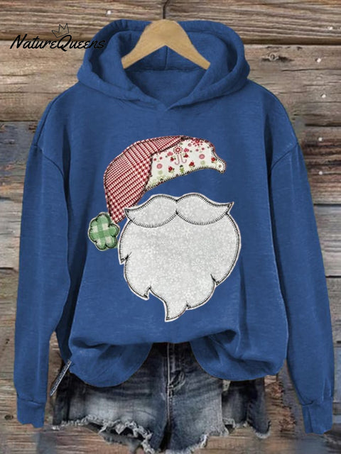 Women's Retro Santa Claus Print Sweatshirt