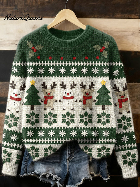 Women's  Winter Christmas Snowman Art Flannel Sweatshirt