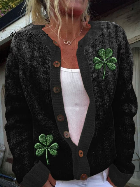 Women's St. Patrick's Day Printed Knit Cardigan