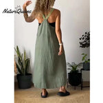 Women's Simple Cotton Linen Sling Dress🔥