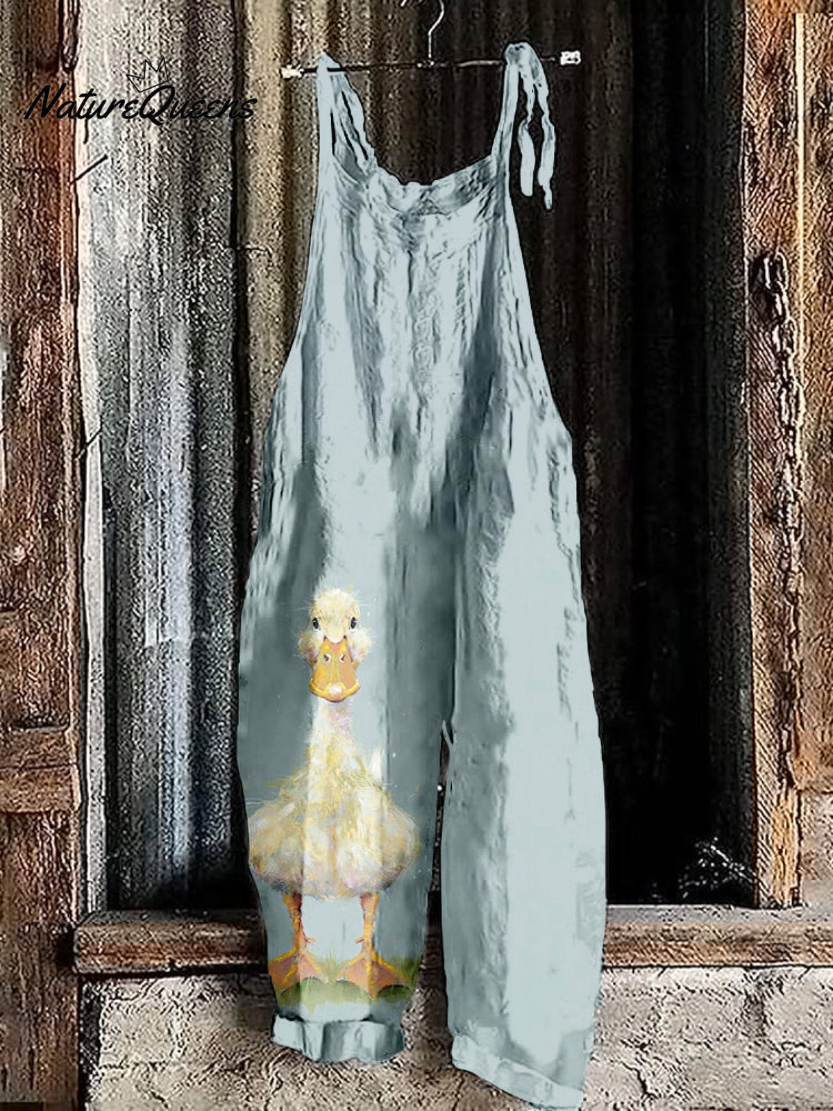 Cute Duck Art Linen Blend Comfy Jumpsuit