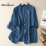 All-match casual button-down cotton linen jacket