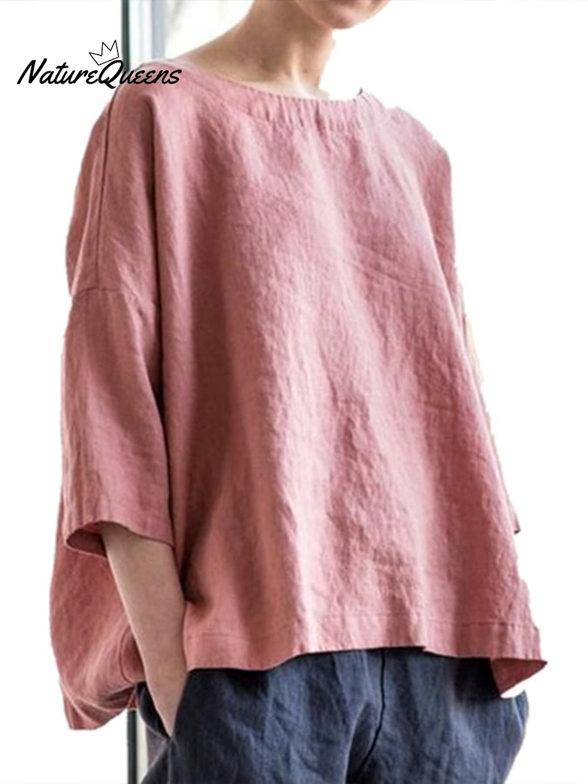 Women's Simple Round Neck Loose Top