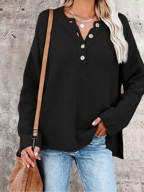 Women's Casual Pumpk In October We Wear Pink Waffle Long-Sleeved T-Shirt