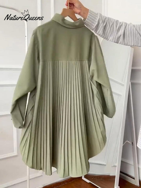 Women's Issey Miyake Pleated Cotton and Linen Shirt