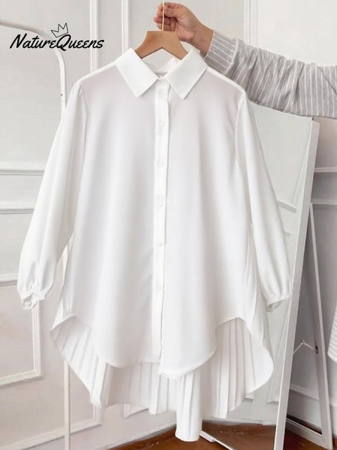 Women's Issey Miyake Pleated Cotton and Linen Shirt