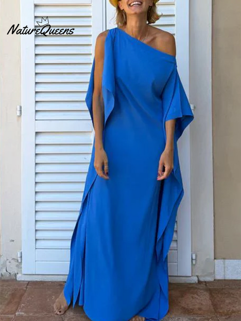 Women's Elegant Flowing Dress with Belt