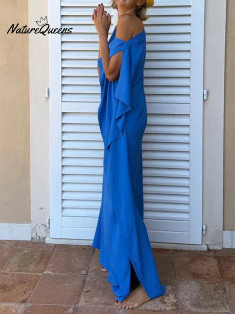 Women's Elegant Flowing Dress with Belt