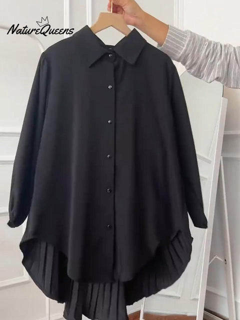 Women's Issey Miyake Pleated Cotton and Linen Shirt