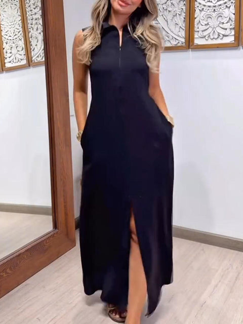 Women's Waist Tie Linen Dress