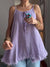 Women's Tassel Hem Tie Linen Top